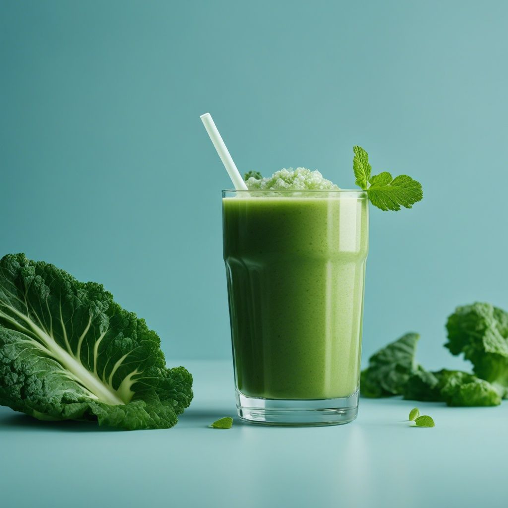 A refreshing and healthy cabbage smoothie in a tall glass