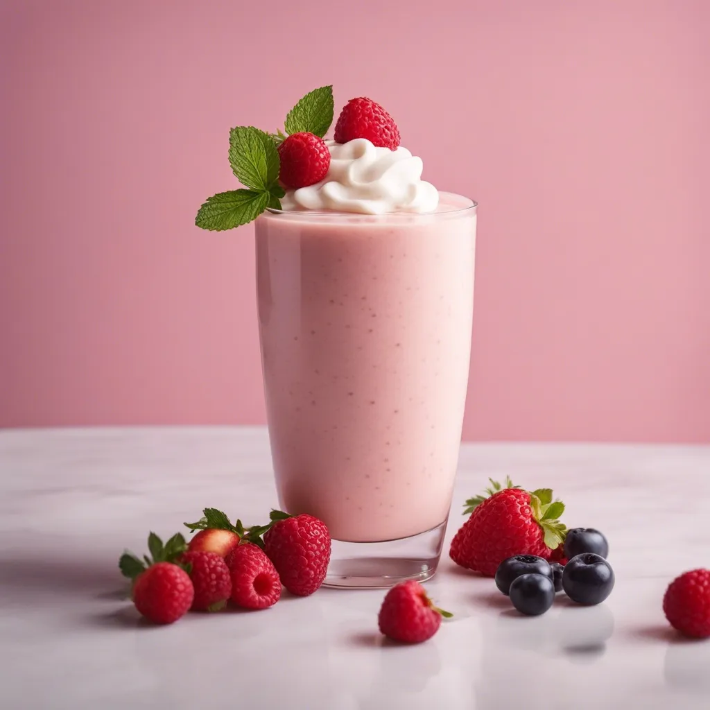 A thick and creamy cheesecake smoothie in a tall glass, topped with crumbled graham crackers