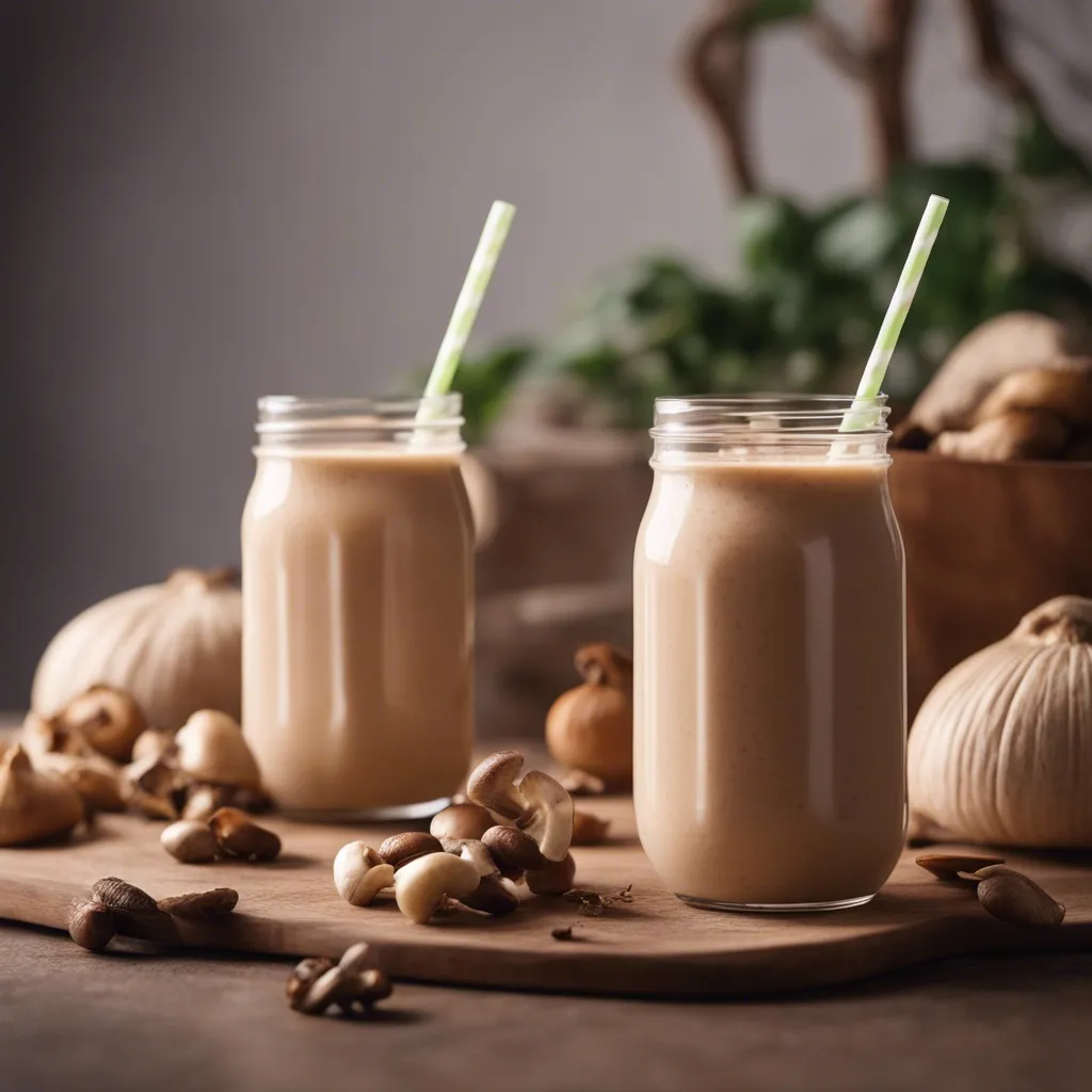 Preparing ingredients for the mushroom smoothie