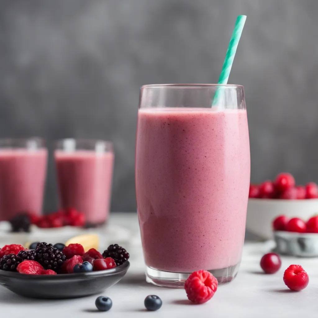 Close-up of the smoothie, showcasing its vibrant color and texture